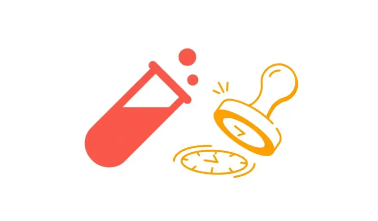 Illustration of an hourglass and stopwatch representing a timestamp A/B test