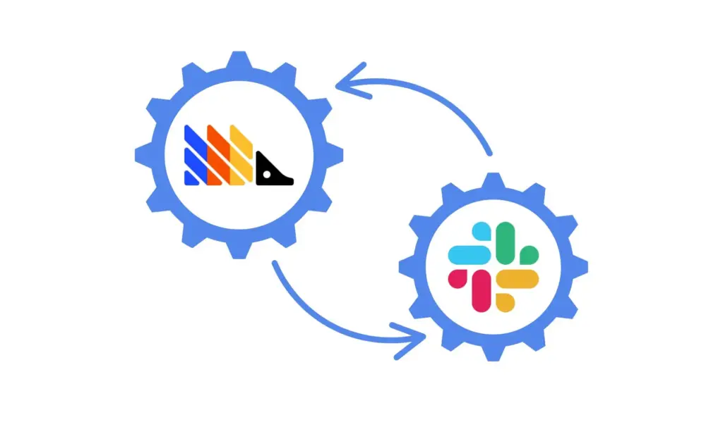 Illustration of PostHog and Slack logos connected by arrows
