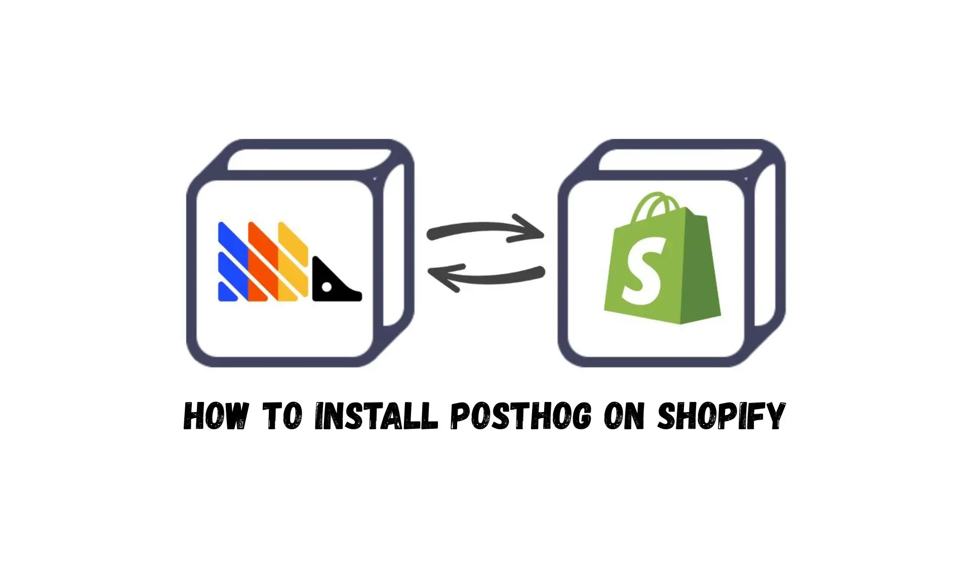 Illustration showing two-way data flow between PostHog and Shopify