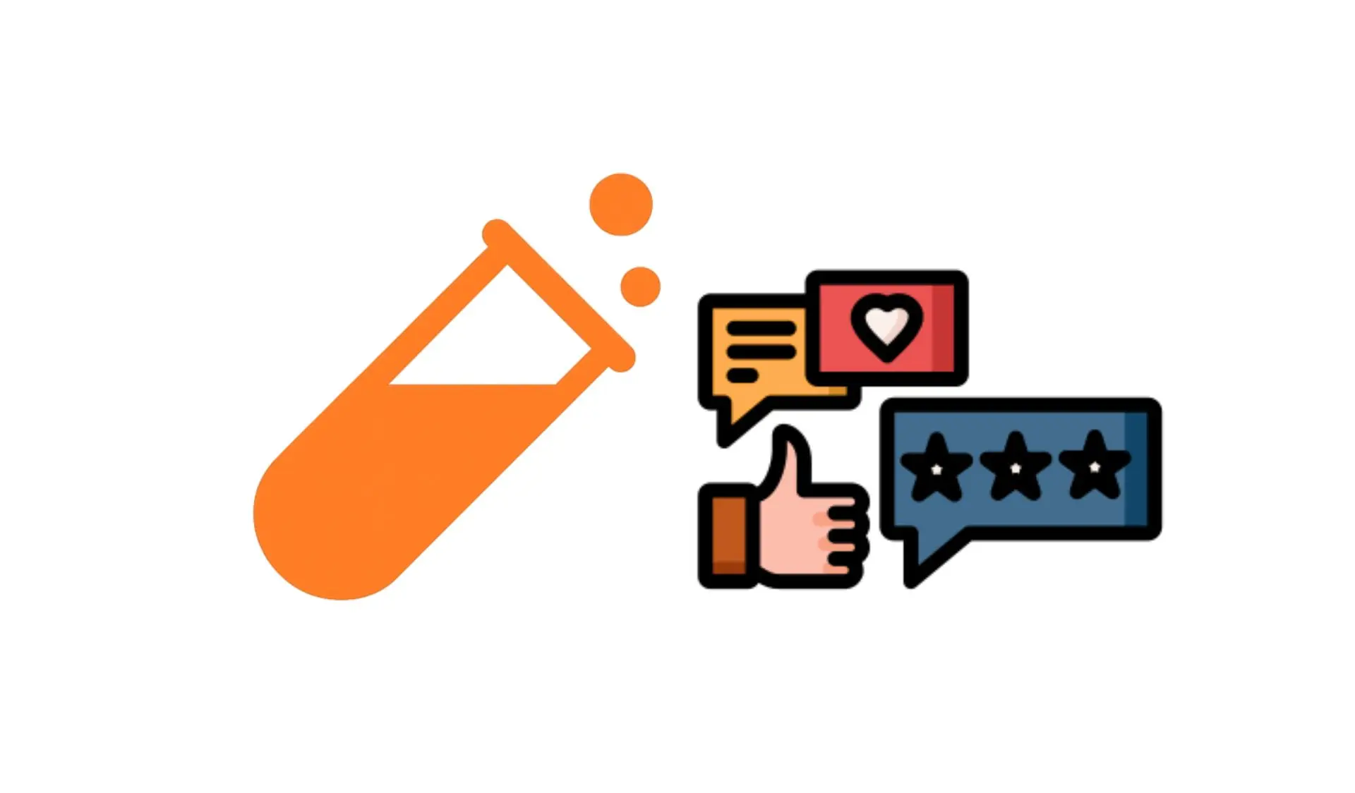 Social proof icons: a price tag, reviews, and a thumbs-up